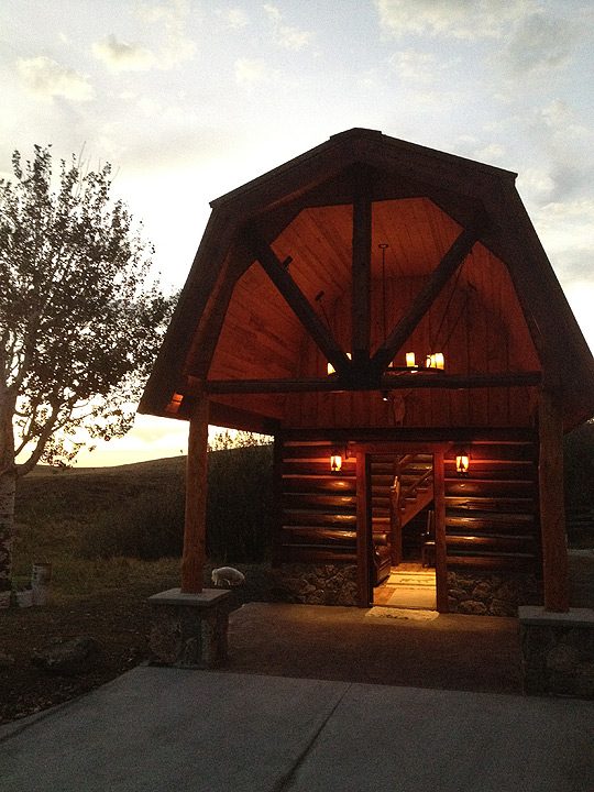 Cabin at dusk